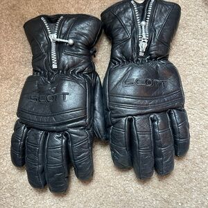 Scott Blue Leather Gloves